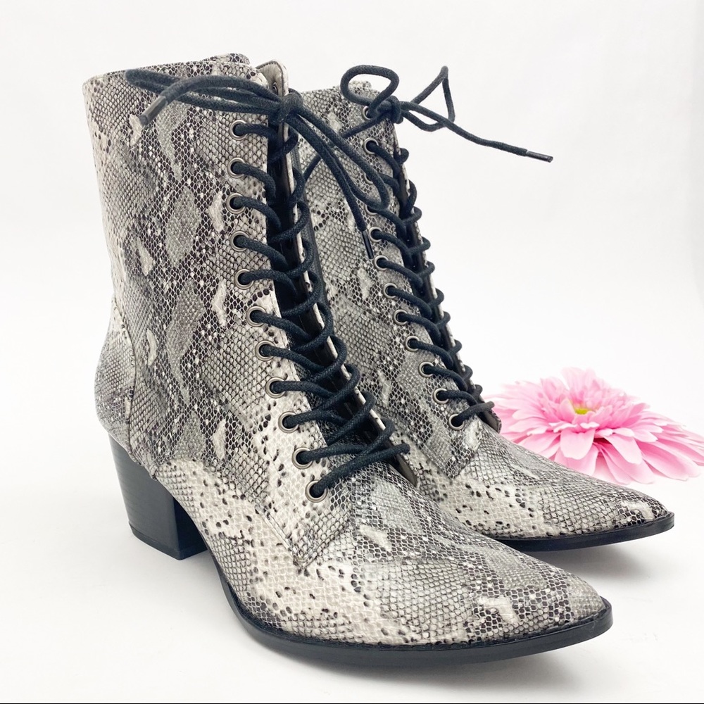 Coconuts By Matisse X Free People Cody Vegan Leather Lace Up Boots: Snake Python